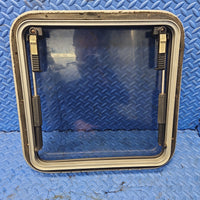 Bomar Marine Boat Hatch Window Glass Tinted Locking Handles 18 x 18 Hole 21 x 21 Overall